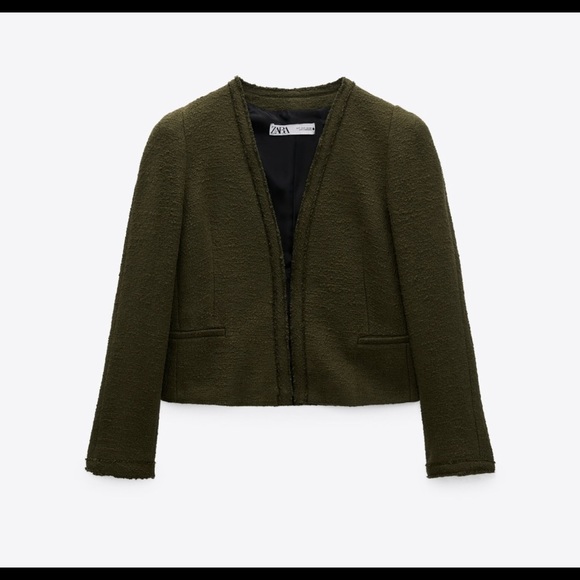 ZARA TEXTURED SHOULDER PAD JACKET - Picture 5 of 13